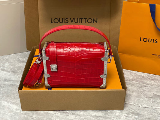 Louis Vuitton Side Trunk Red Leather