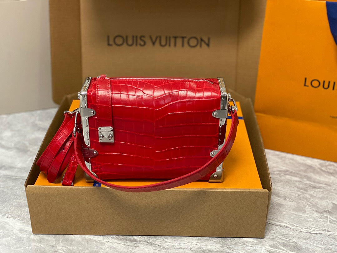 Louis Vuitton Side Trunk Red Leather