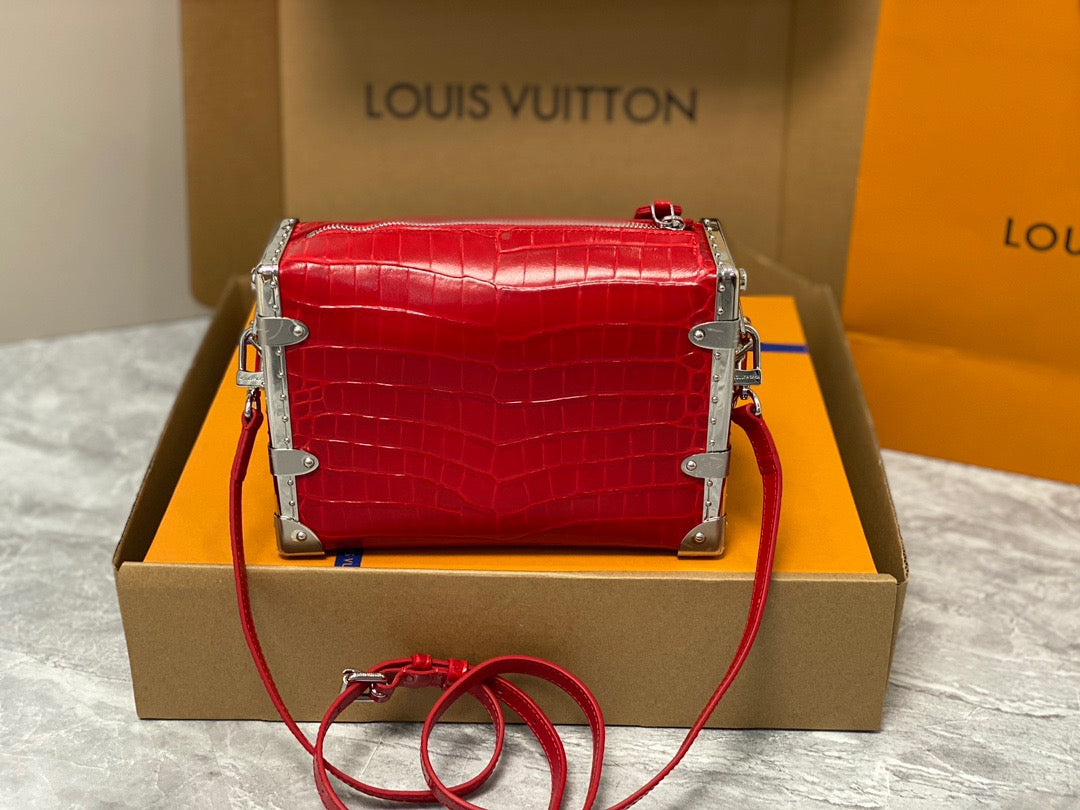 Louis Vuitton Side Trunk Red Leather