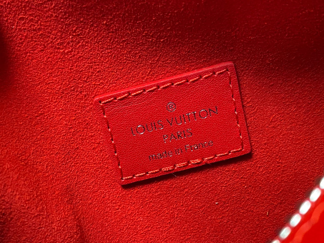 Louis Vuitton Side Trunk Red Leather