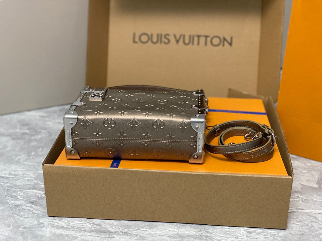 Louis Vuitton Side Trunk Gold Leather