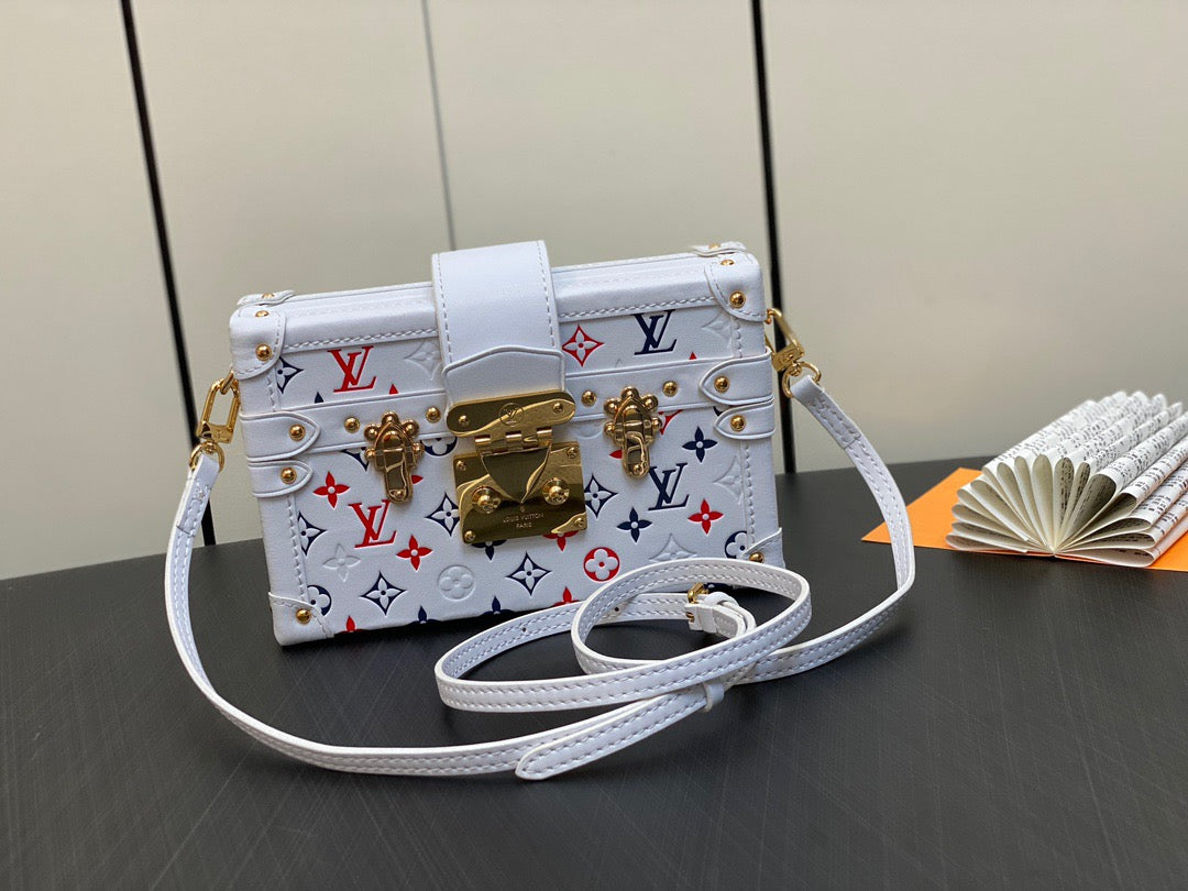 Louis Vuitton Petite Malle In White Handbag Limited Edition