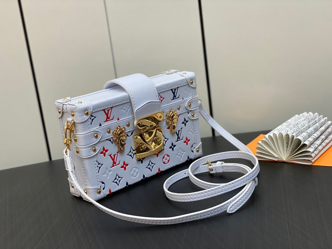 Louis Vuitton Petite Malle In White Handbag Limited Edition