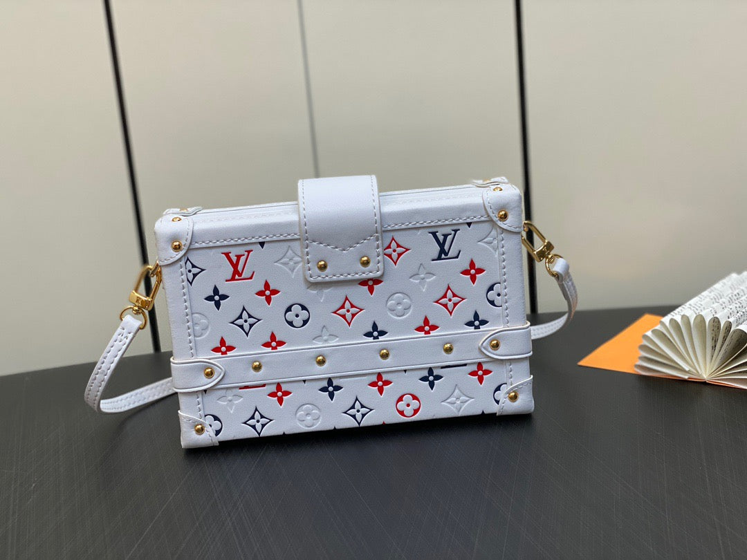 Louis Vuitton Petite Malle In White Handbag Limited Edition