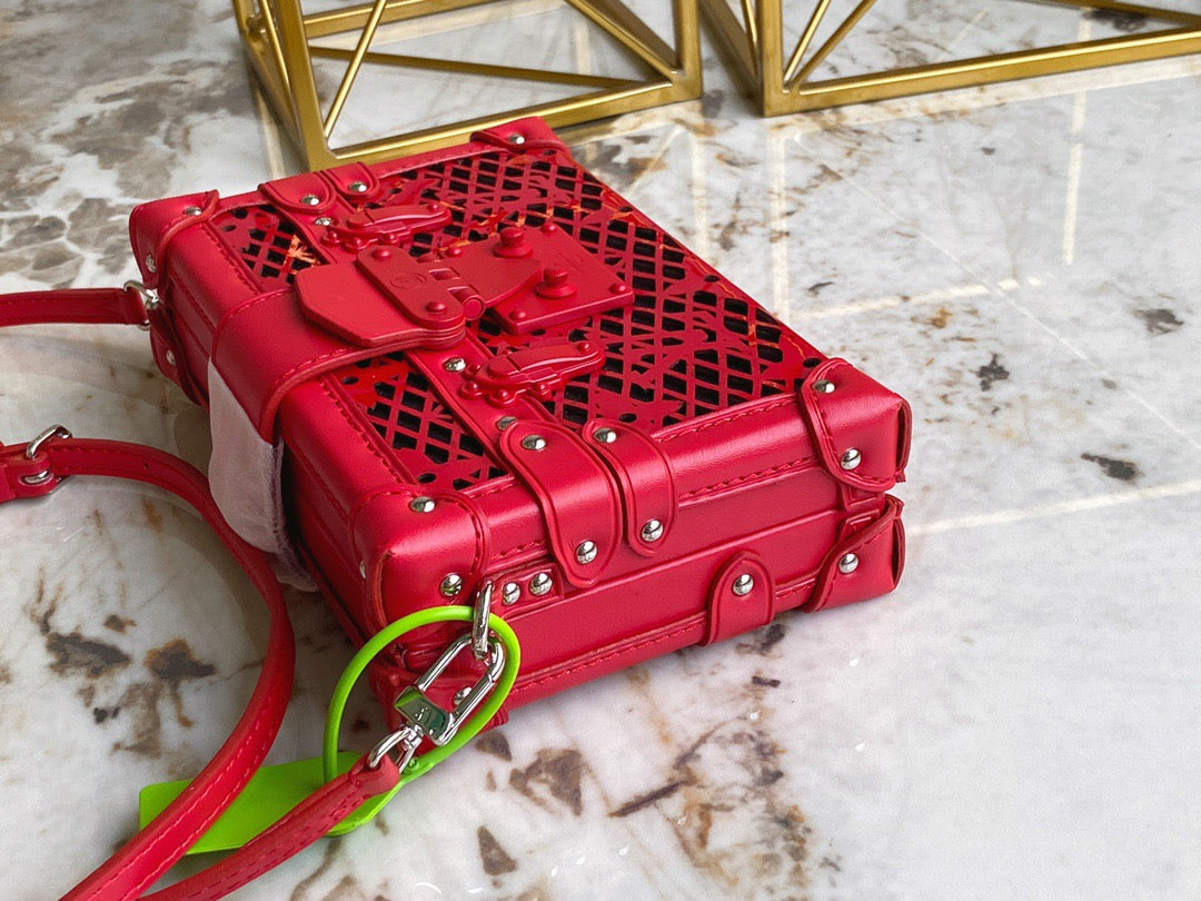 Louis Vuitton Petite Malle In Red Patent Leather