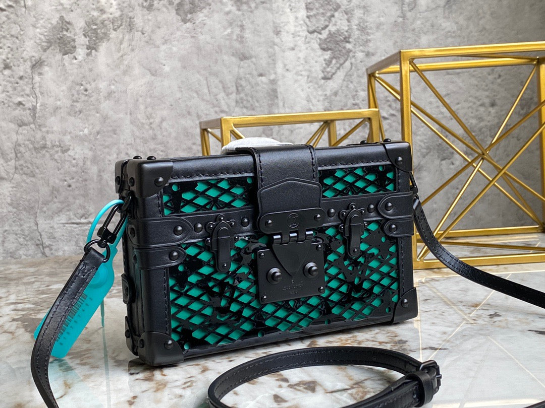 Louis Vuitton Petite Malle Green Hollow Lace Collection