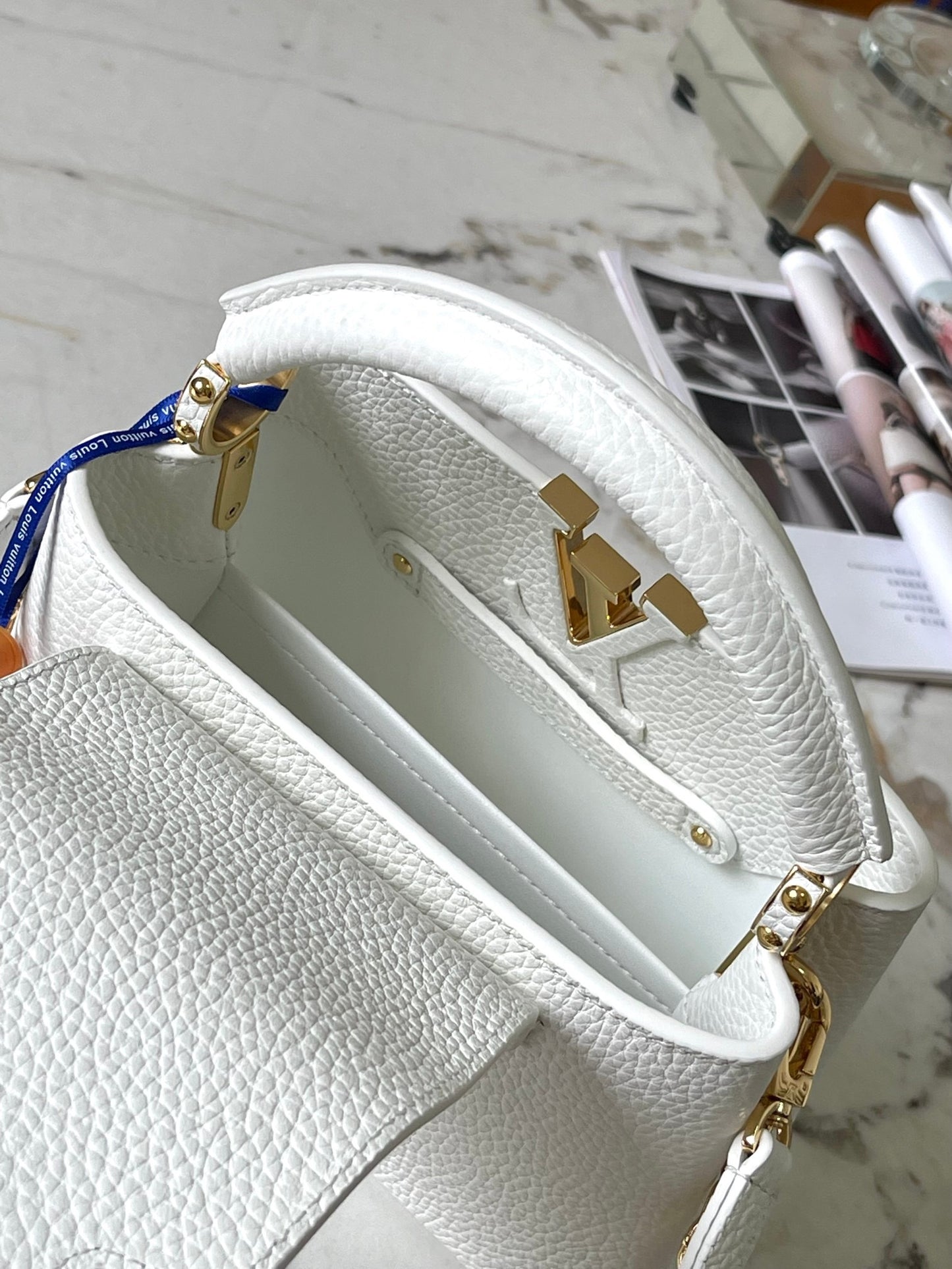 Louis Vuitton Capucines Mini Bag In White