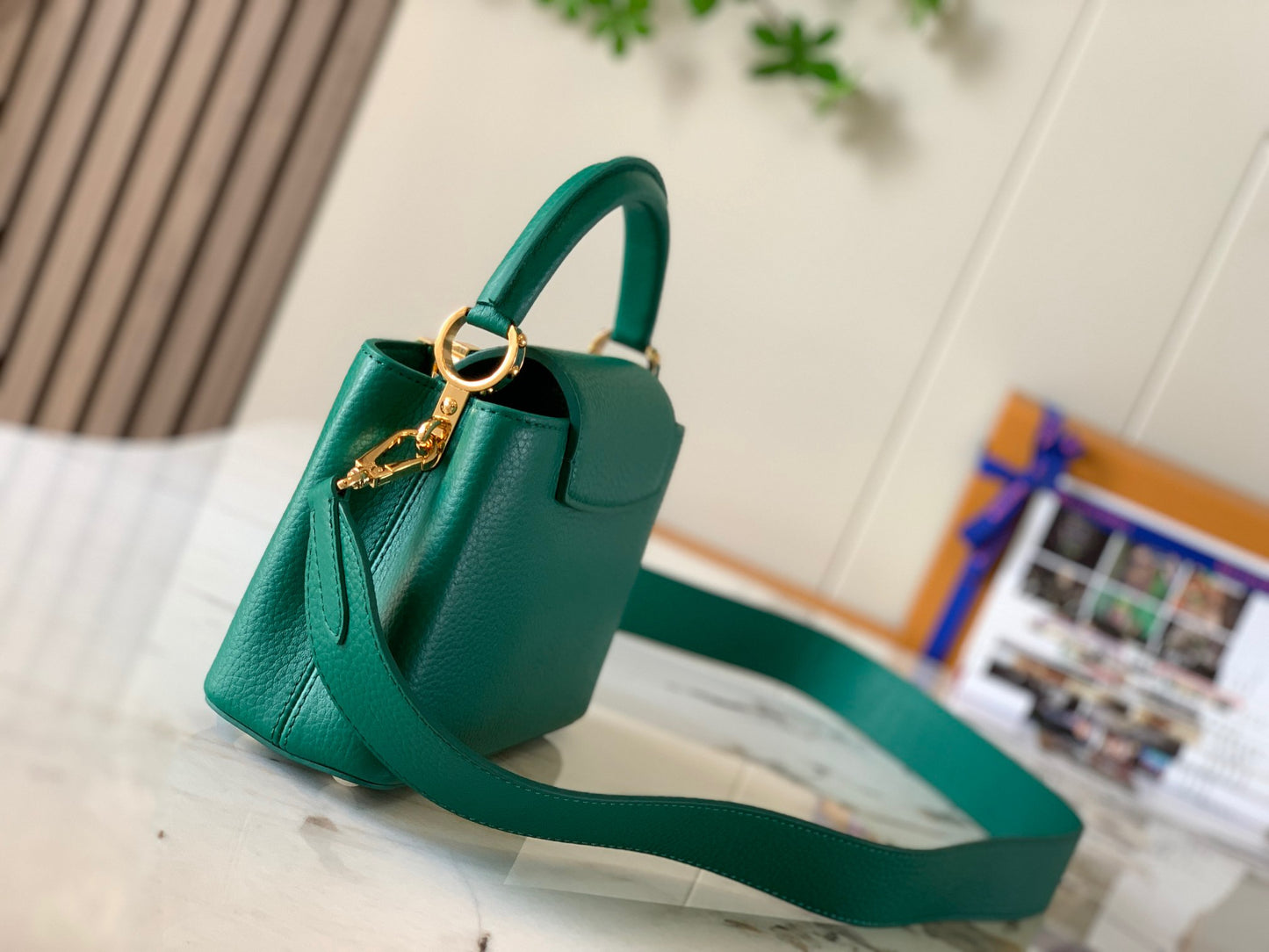 Louis Vuitton Capucines Mini  Bag In Dark Green