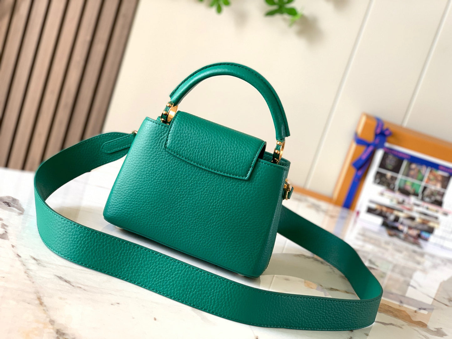 Louis Vuitton Capucines Mini  Bag In Dark Green