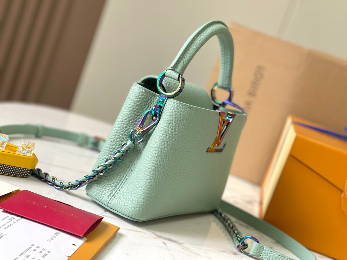 Louis Vuitton Capucines Mini Bag In Mint Green