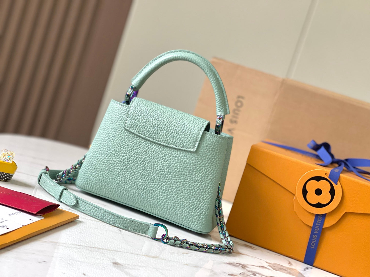 Louis Vuitton Capucines Mini Bag In Mint Green