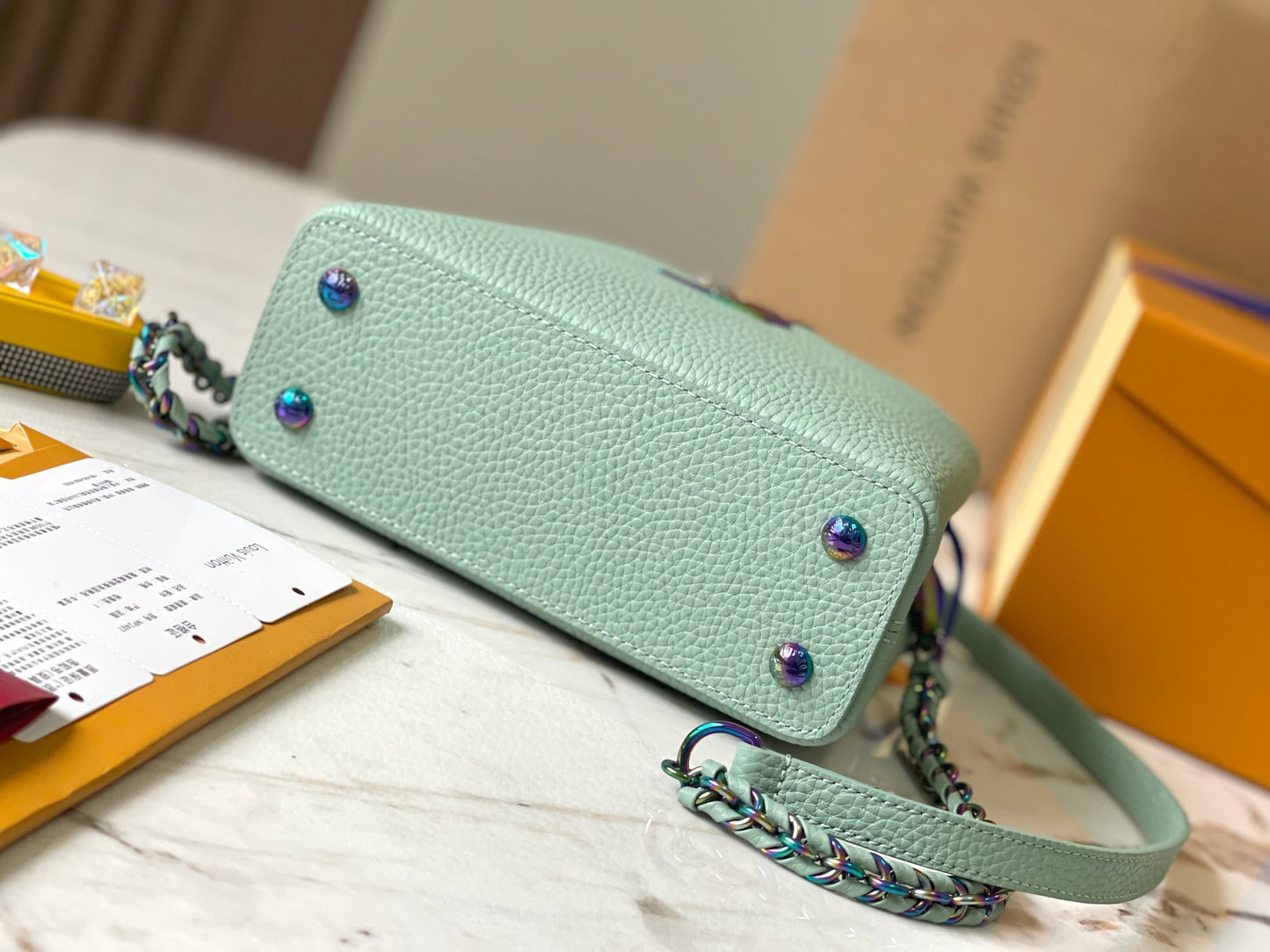 Louis Vuitton Capucines Mini Bag In Mint Green