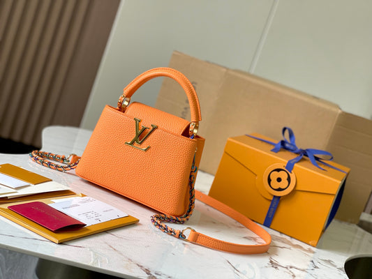 Louis Vuitton Capucines Mini  Bag In Orange