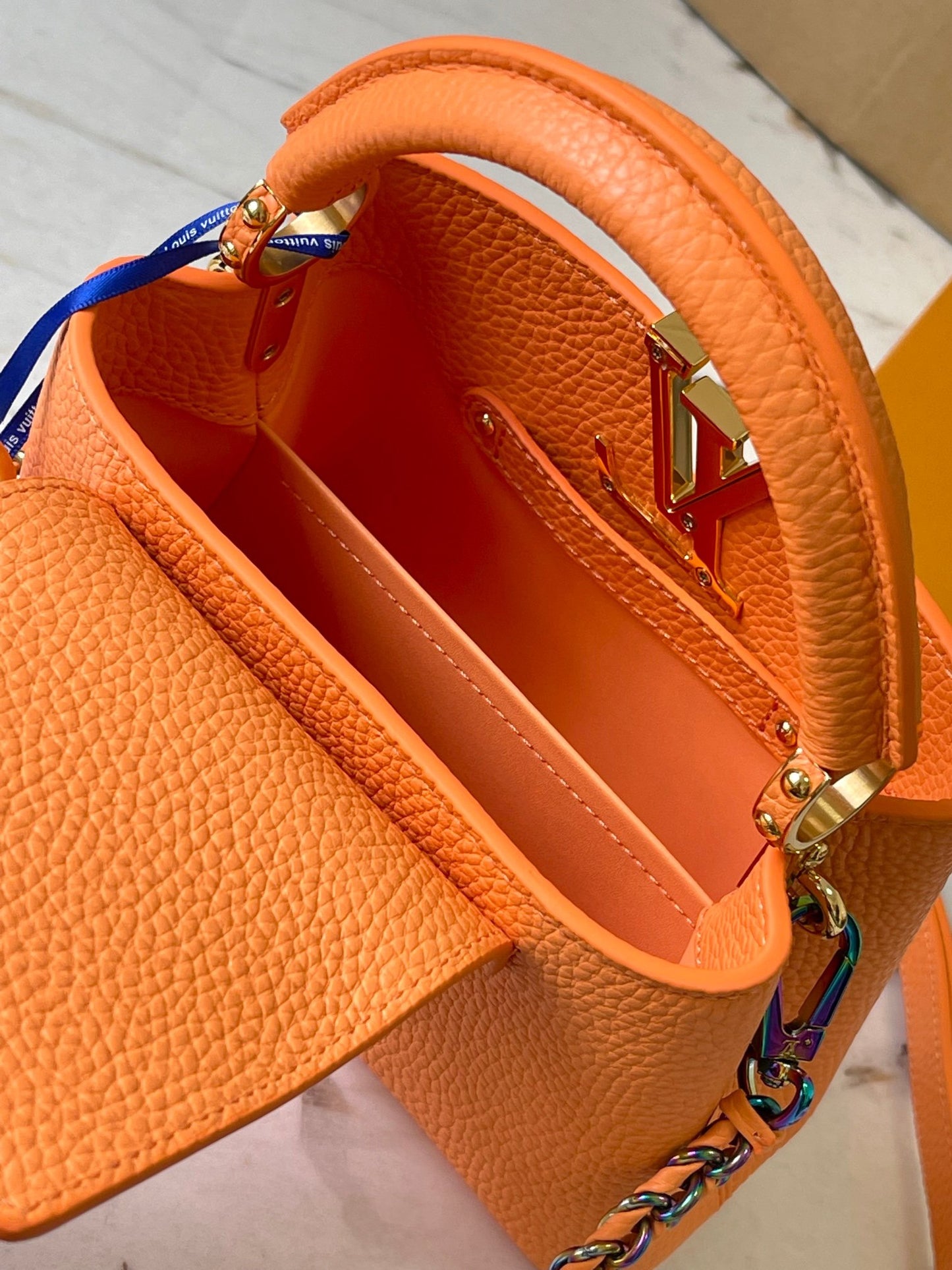 Louis Vuitton Capucines Mini  Bag In Orange