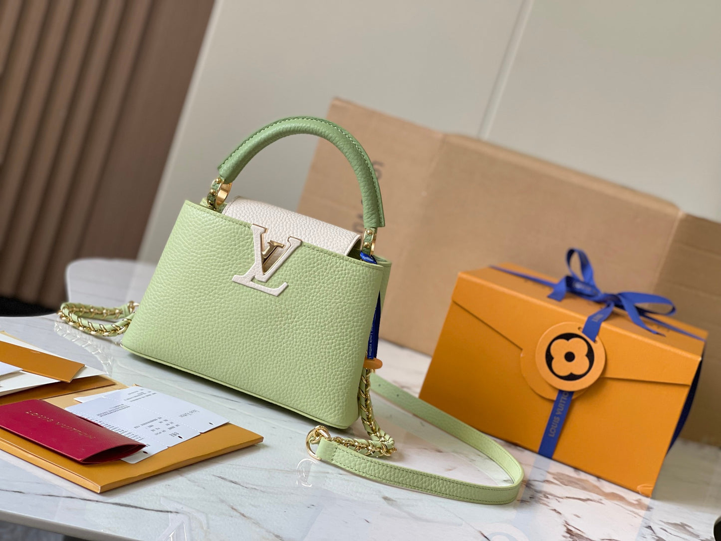 Louis Vuitton Capucines Mini  Bag In Avocado Green