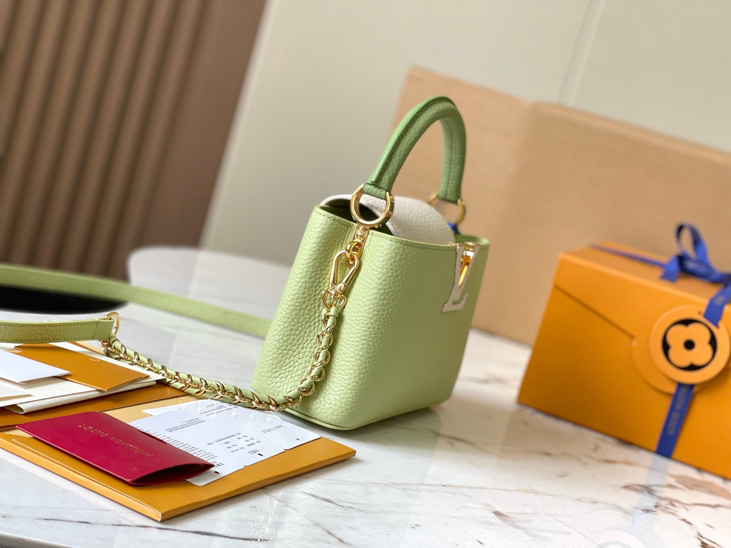 Louis Vuitton Capucines Mini  Bag In Avocado Green