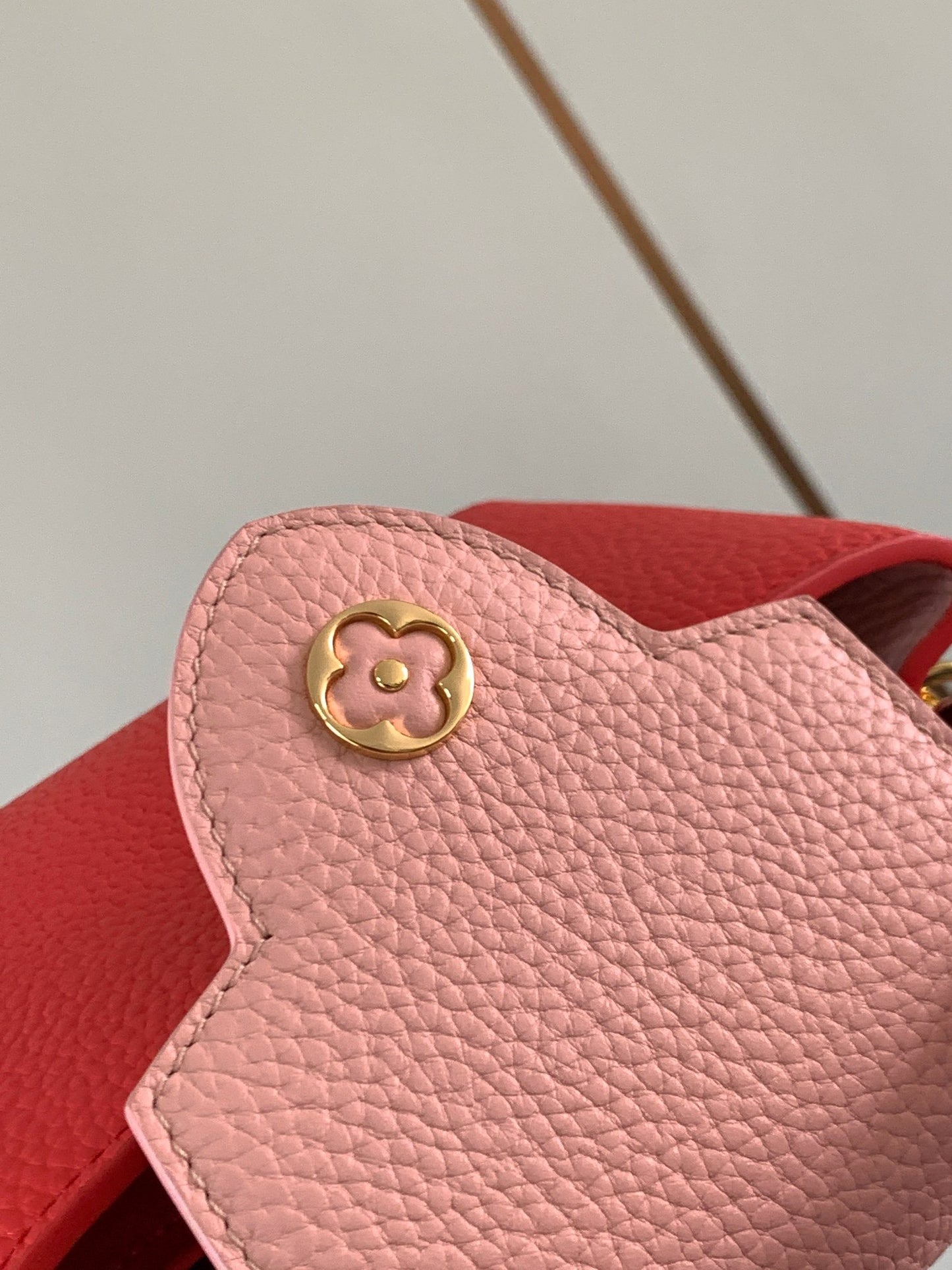 Louis Vuitton Capucines Mini  Bag In Red With Pink Lining