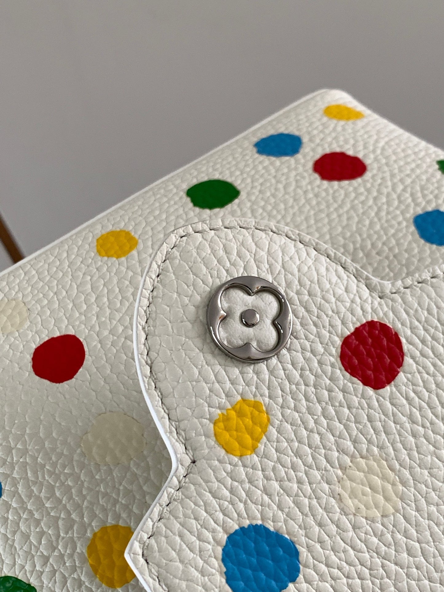 Louis Vuitton Capucines Mini  Bag In White With Colorful Polka Dots