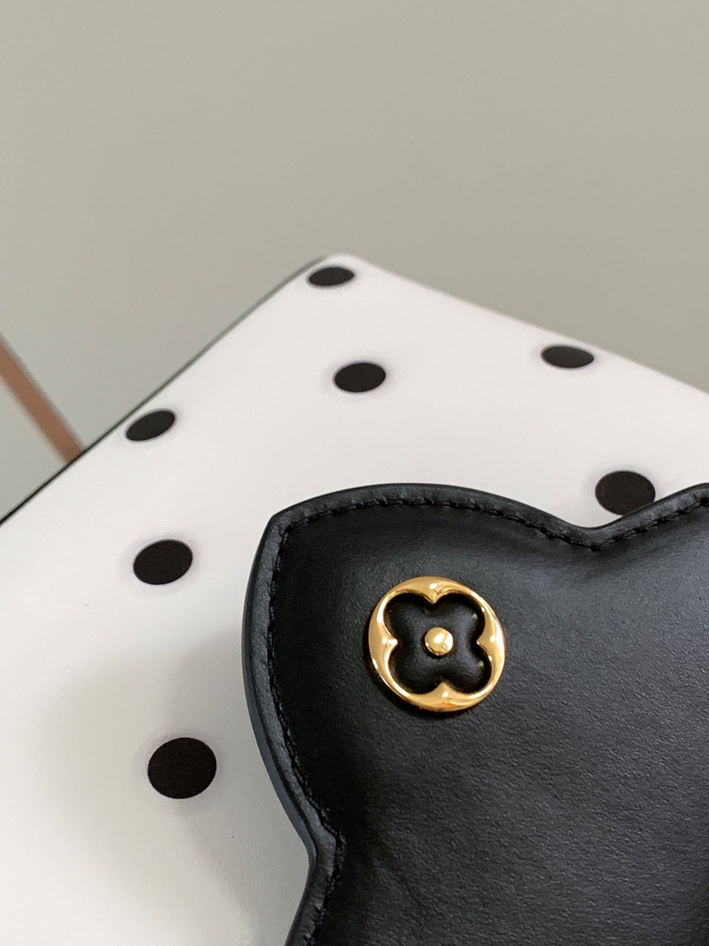 Louis Vuitton Capucines Mini  Bag In White With Black Polka Dots