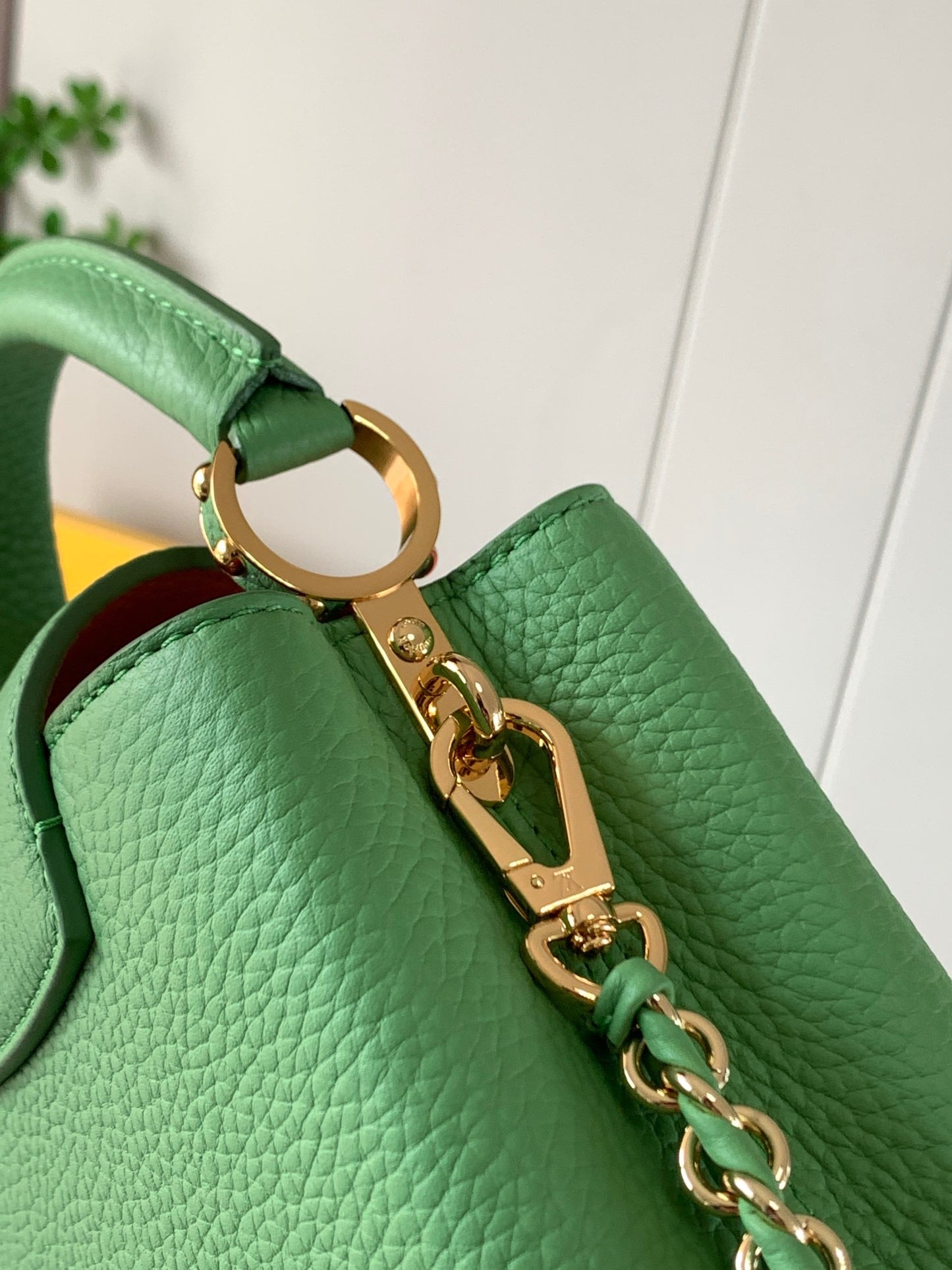 Louis Vuitton Capucines Mini Bag In Fluorescent Green