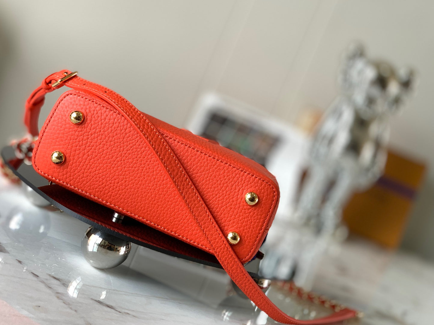 Louis Vuitton Capucines Mini  Bag In Orange Red