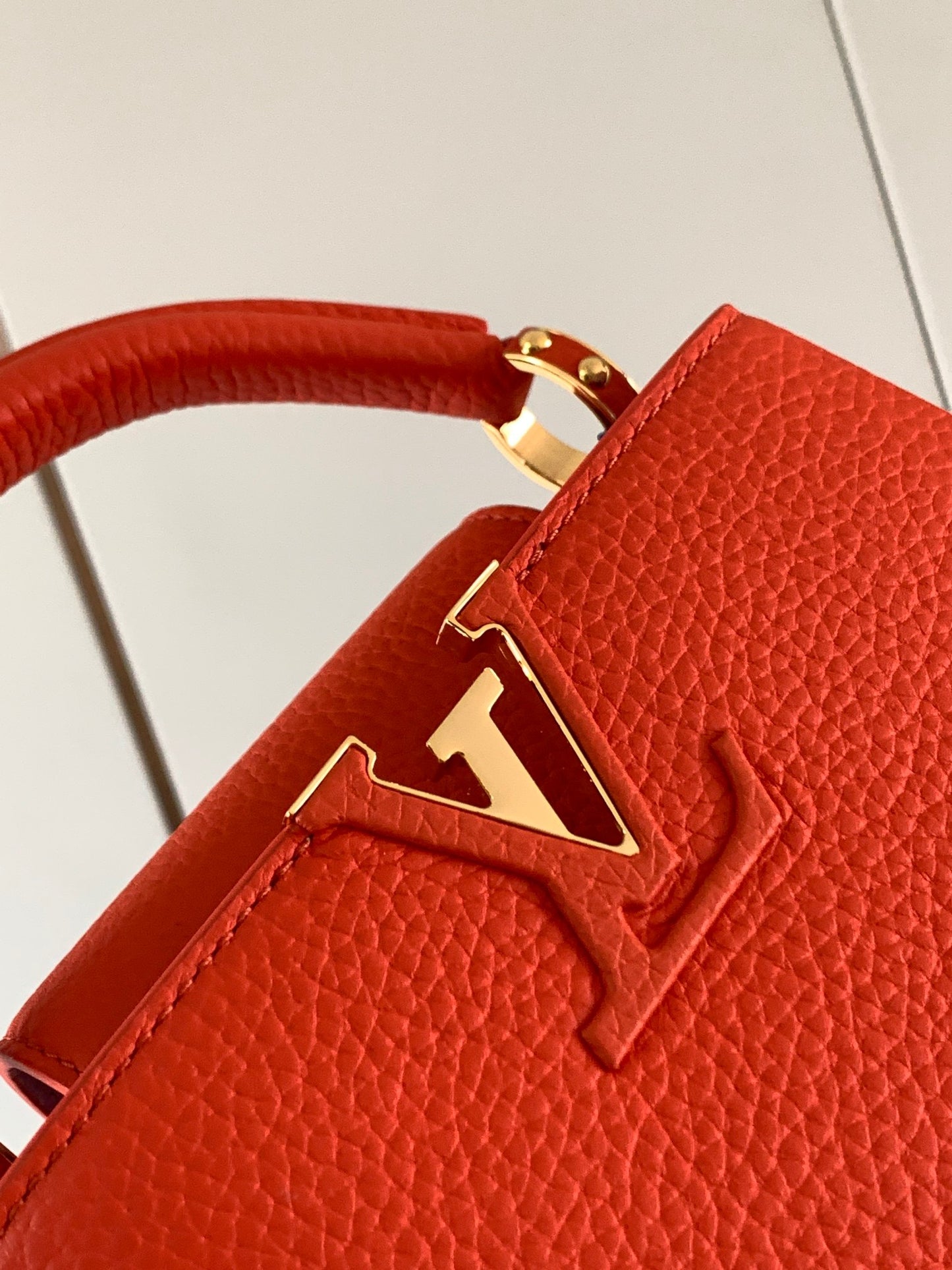 Louis Vuitton Capucines Mini  Bag In Orange Red