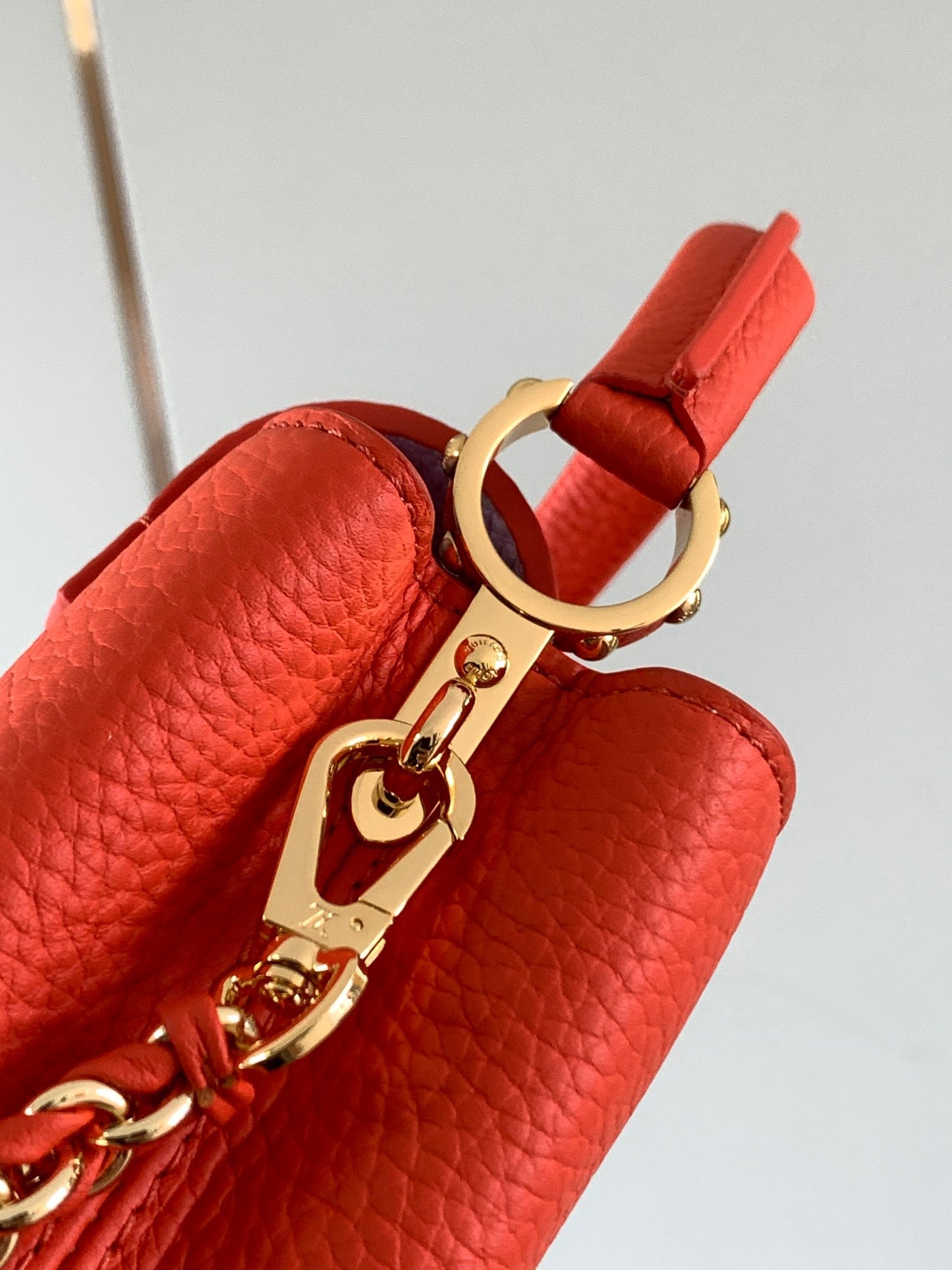 Louis Vuitton Capucines Mini  Bag In Orange Red