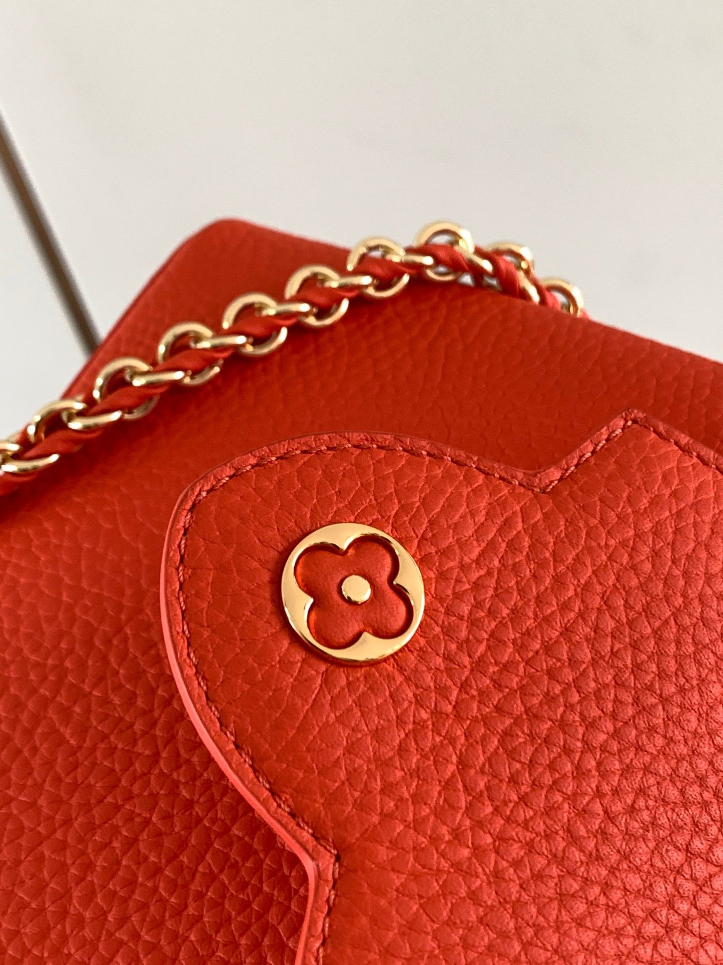 Louis Vuitton Capucines Mini  Bag In Orange Red