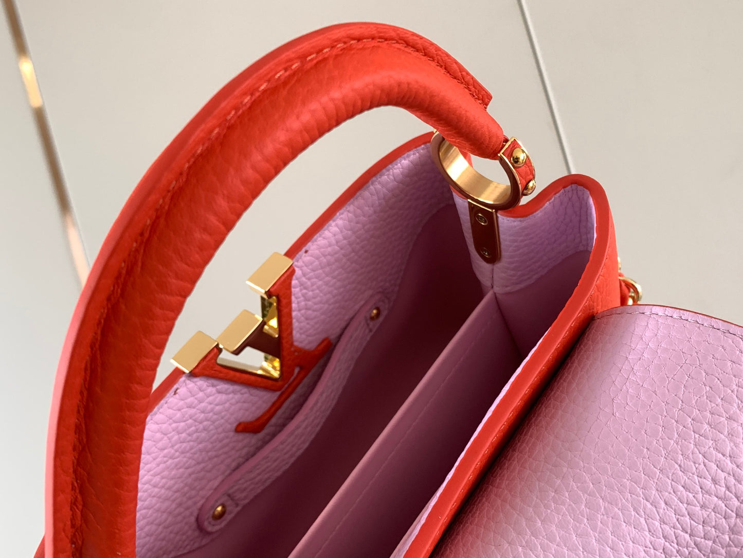 Louis Vuitton Capucines Mini  Bag In Orange Red