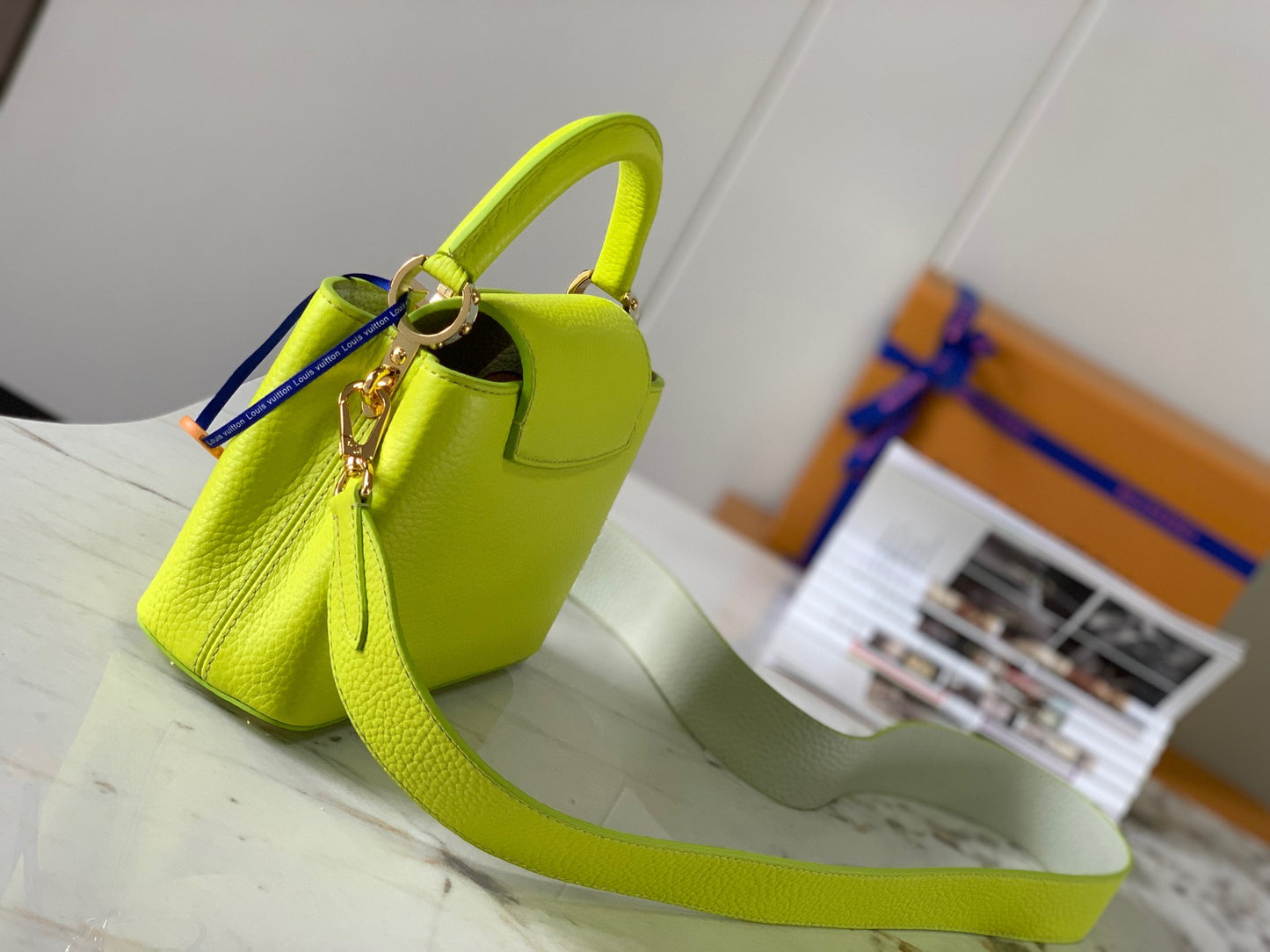 Louis Vuitton Capucines Mini  Bag In fluorescent Green