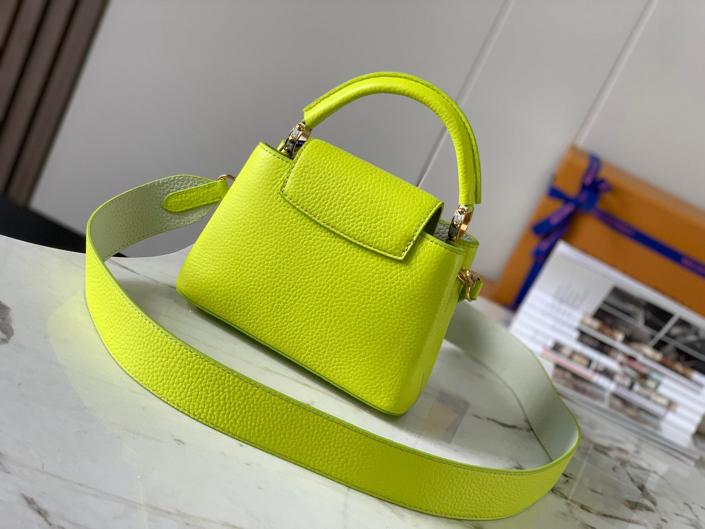 Louis Vuitton Capucines Mini  Bag In fluorescent Green