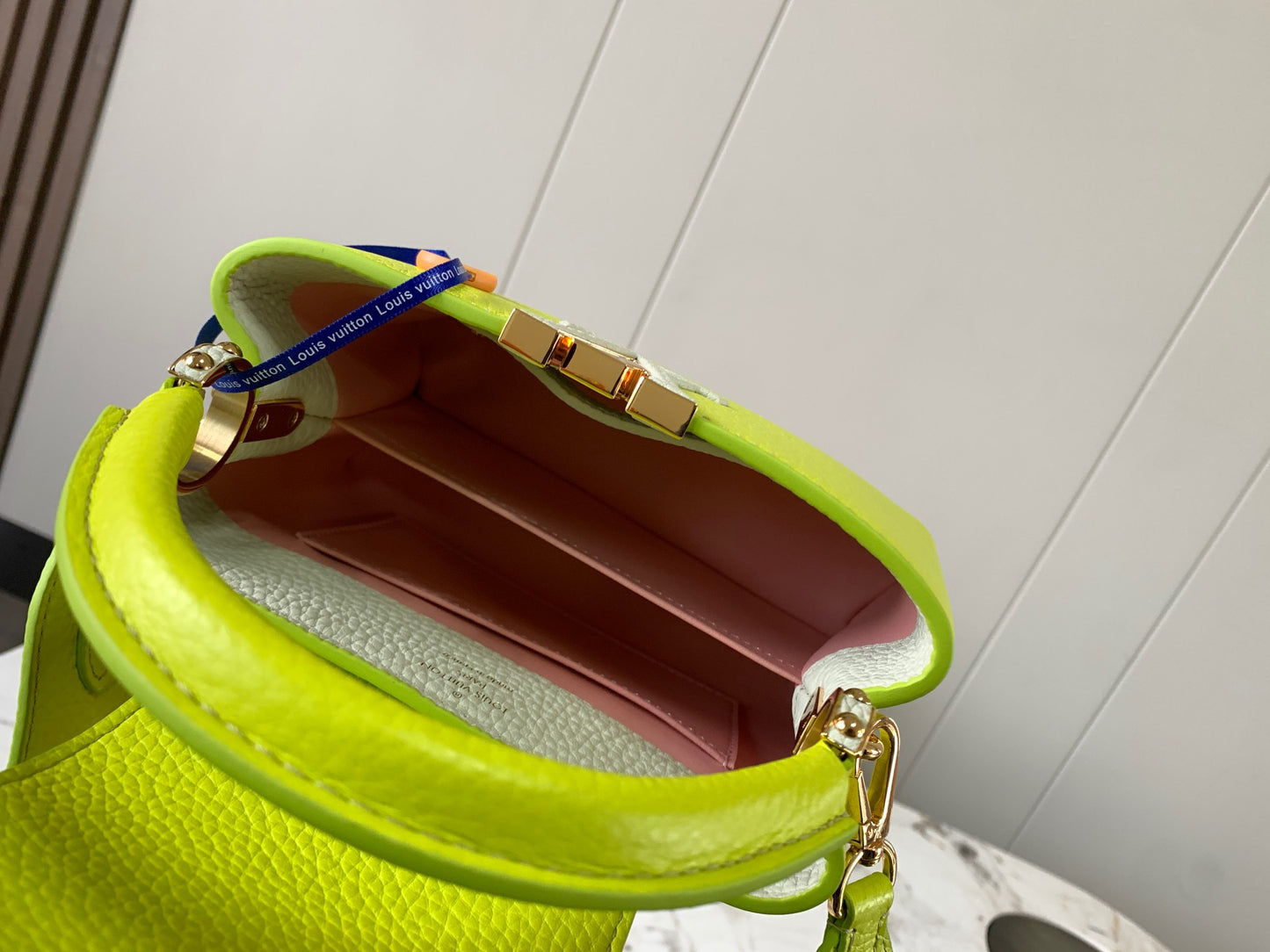 Louis Vuitton Capucines Mini  Bag In fluorescent Green