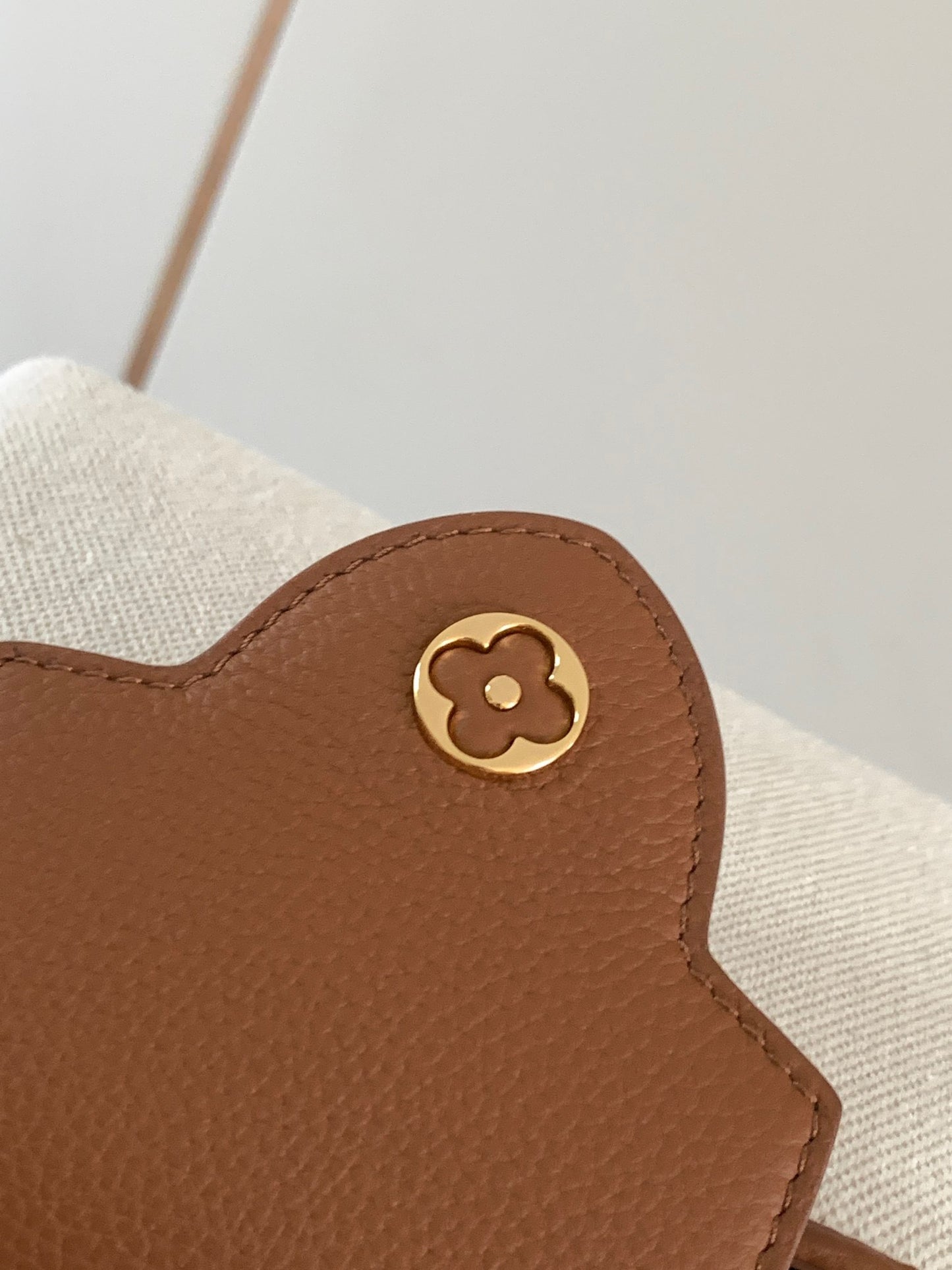 Louis Vuitton Capucines Mini  Bag In Beige With Brown Handle