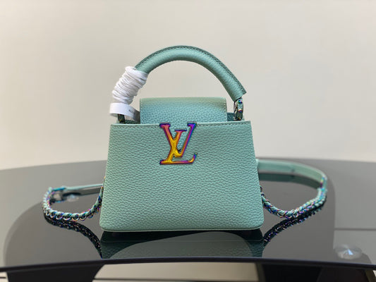 Louis Vuitton Capucines Mini  Bag In  Milk Green