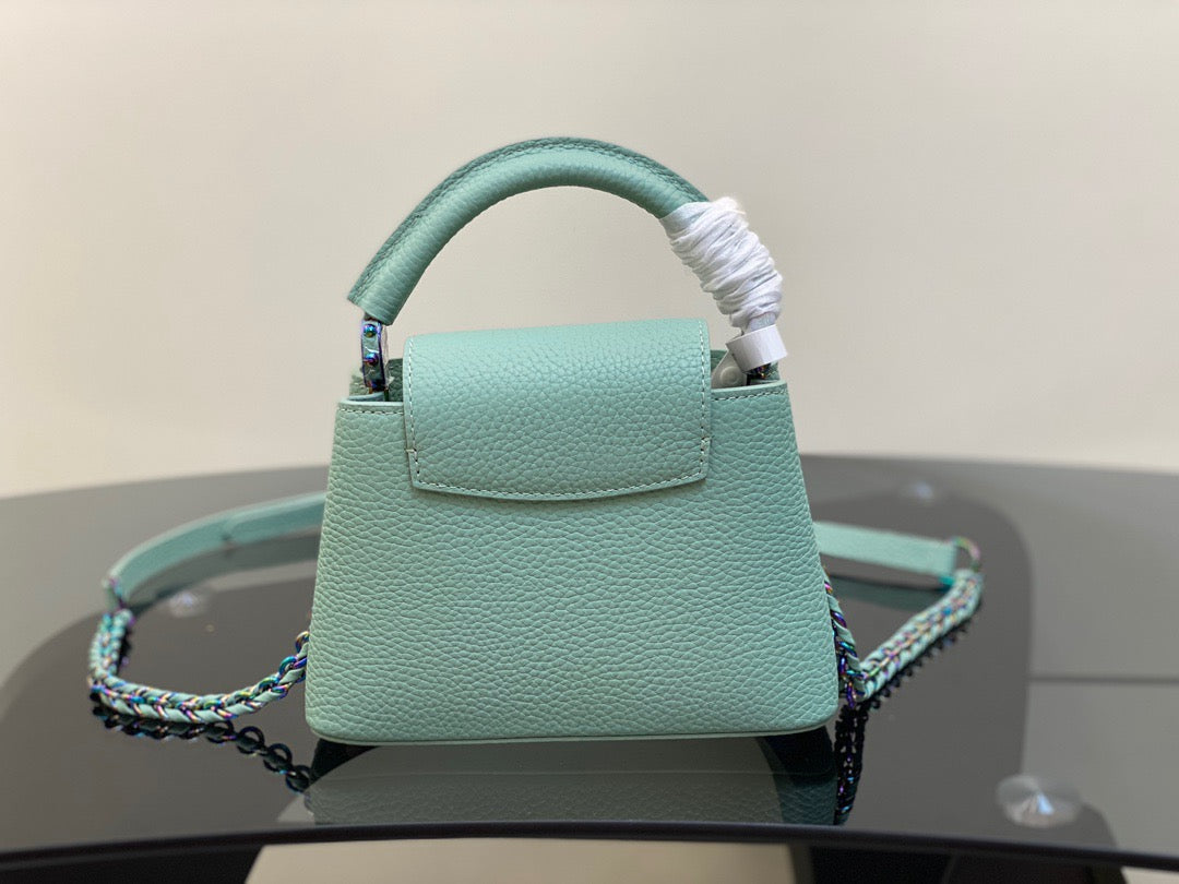 Louis Vuitton Capucines Mini  Bag In  Milk Green