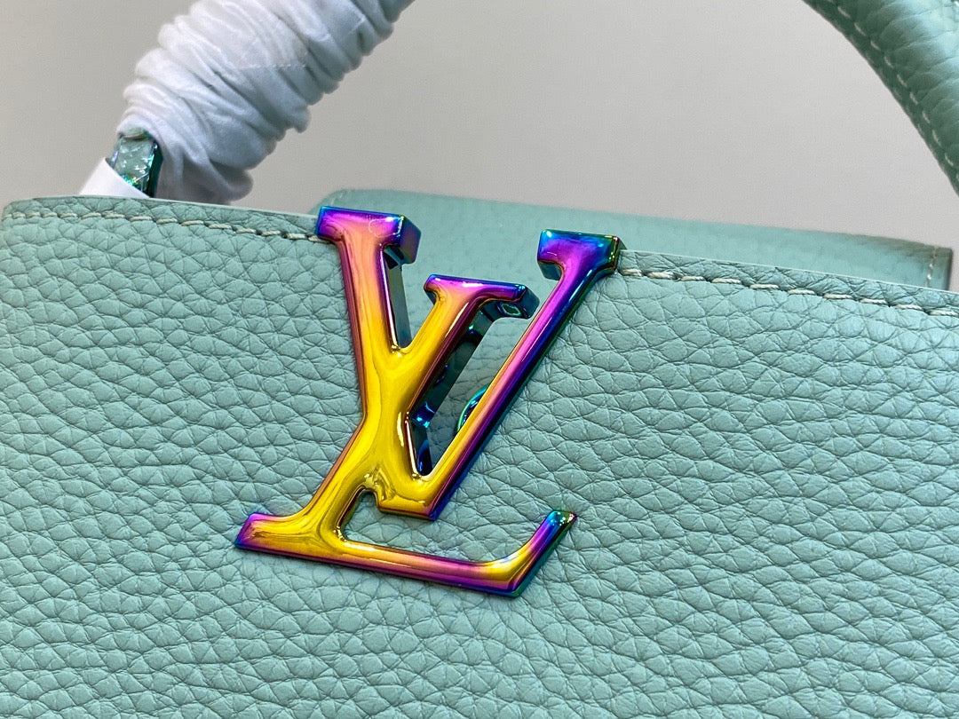 Louis Vuitton Capucines Mini  Bag In  Milk Green