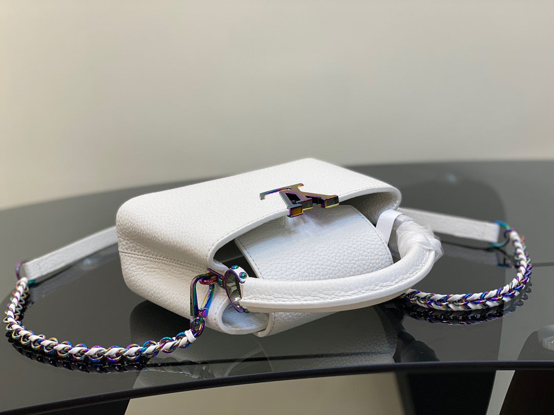 Louis Vuitton Capucines Mini  Bag In White