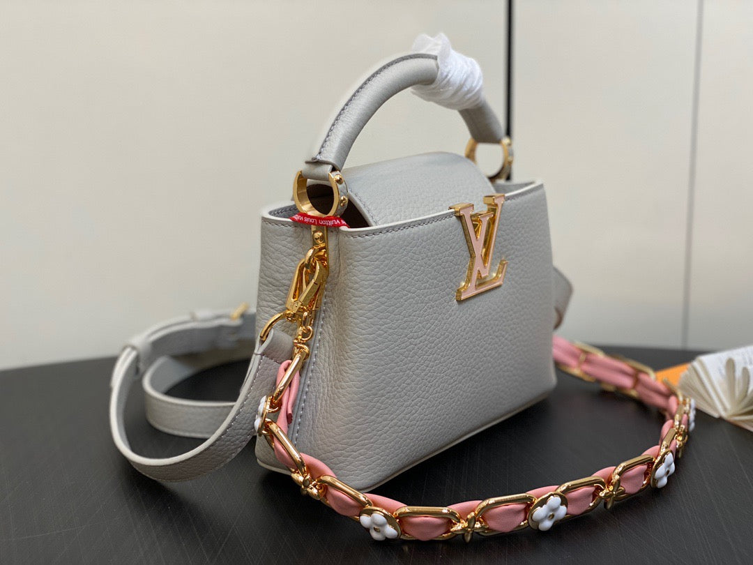 Louis Vuitton Capucines Mini  Bag In Gray