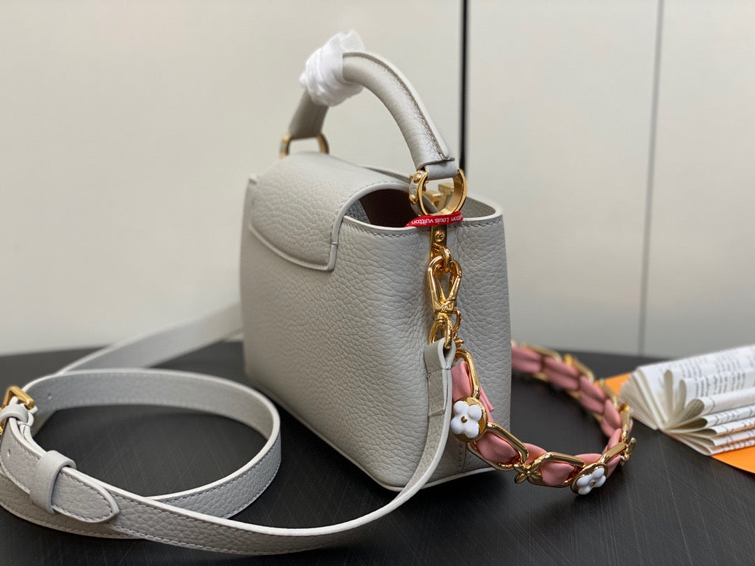 Louis Vuitton Capucines Mini  Bag In Gray