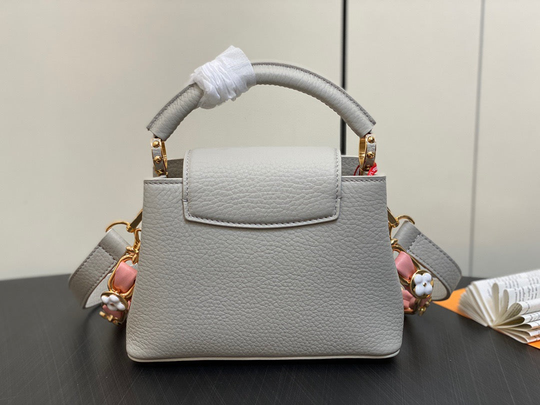 Louis Vuitton Capucines Mini  Bag In Gray