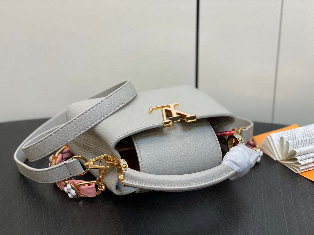 Louis Vuitton Capucines Mini  Bag In Gray