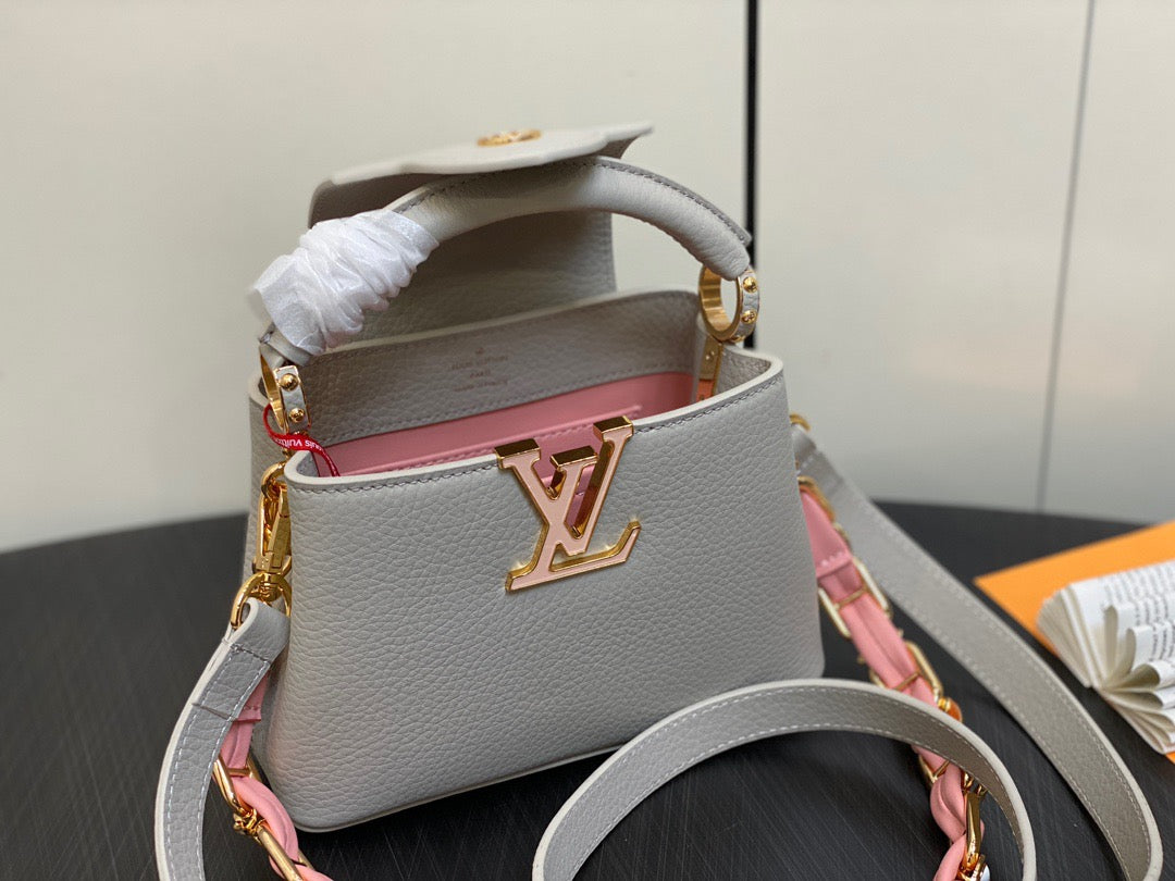 Louis Vuitton Capucines Mini  Bag In Gray