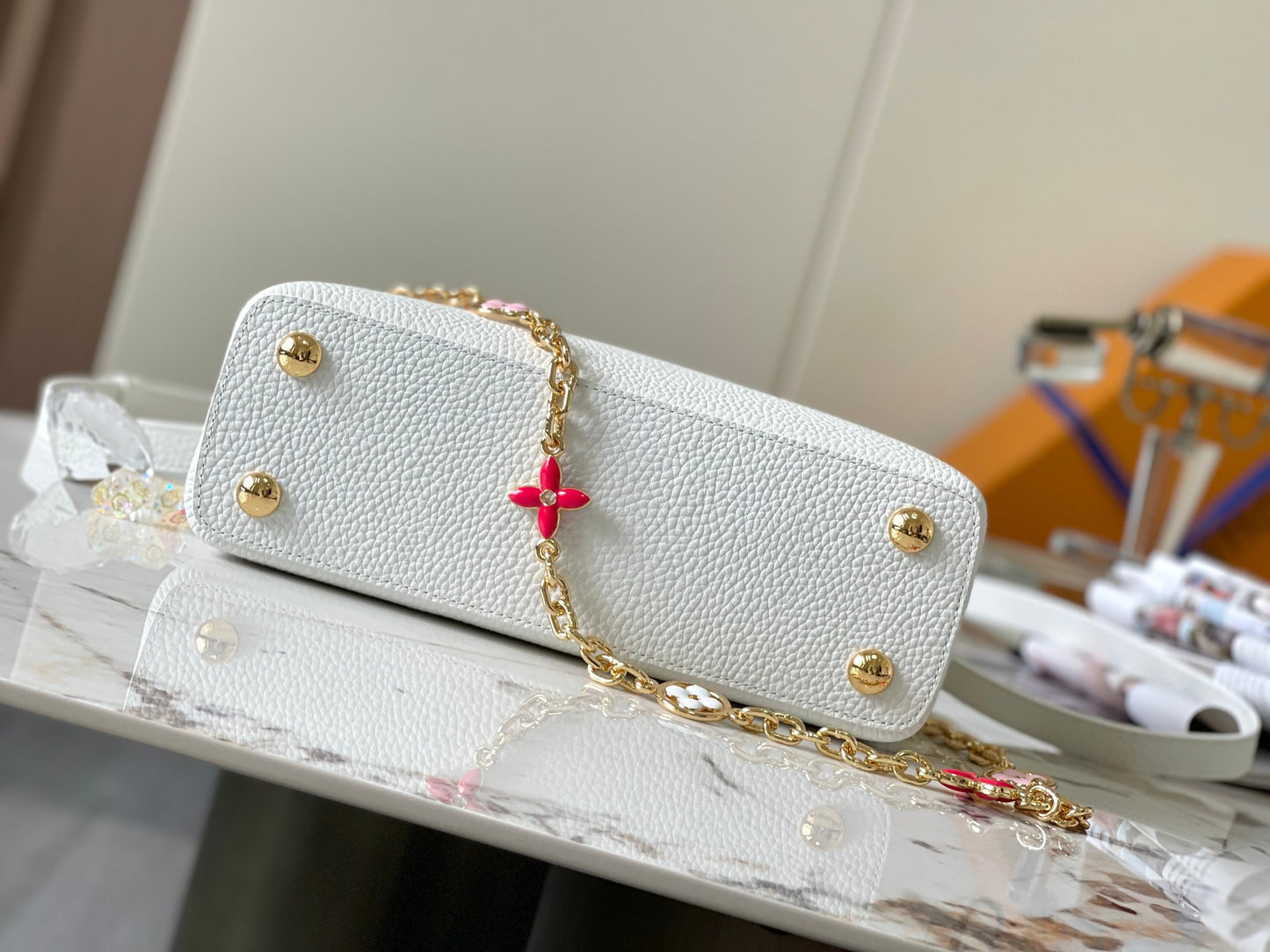 Louis Vuitton Capucines Small  Bag In White