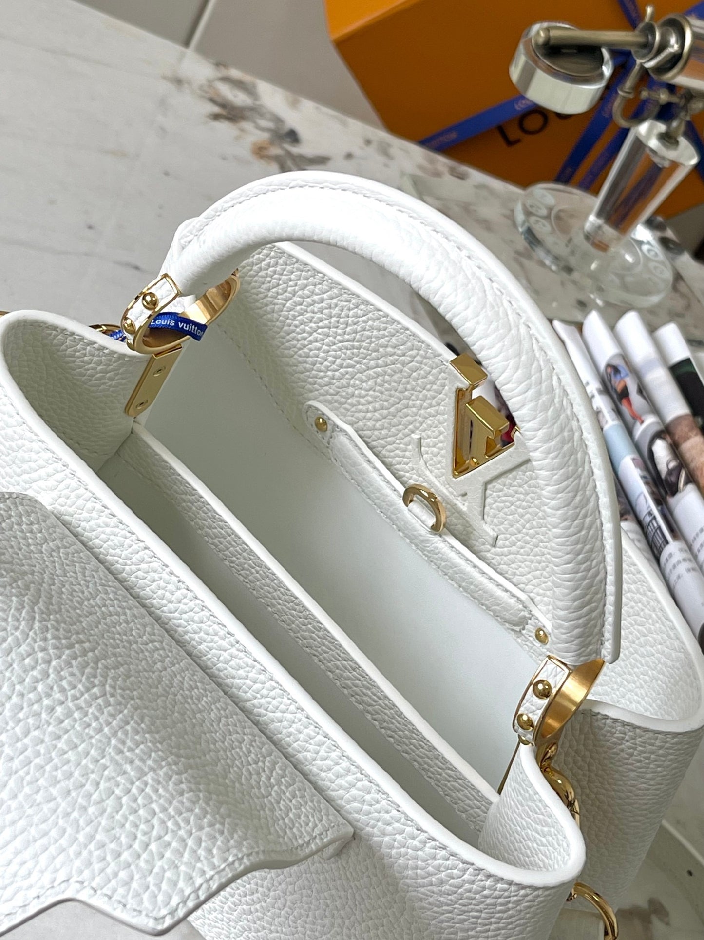 Louis Vuitton Capucines Small  Bag In White