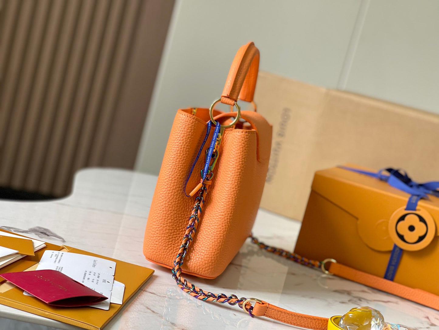 Louis Vuitton Capucines Small  Bag In Orange