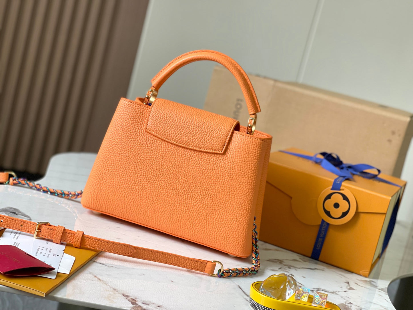 Louis Vuitton Capucines Small  Bag In Orange