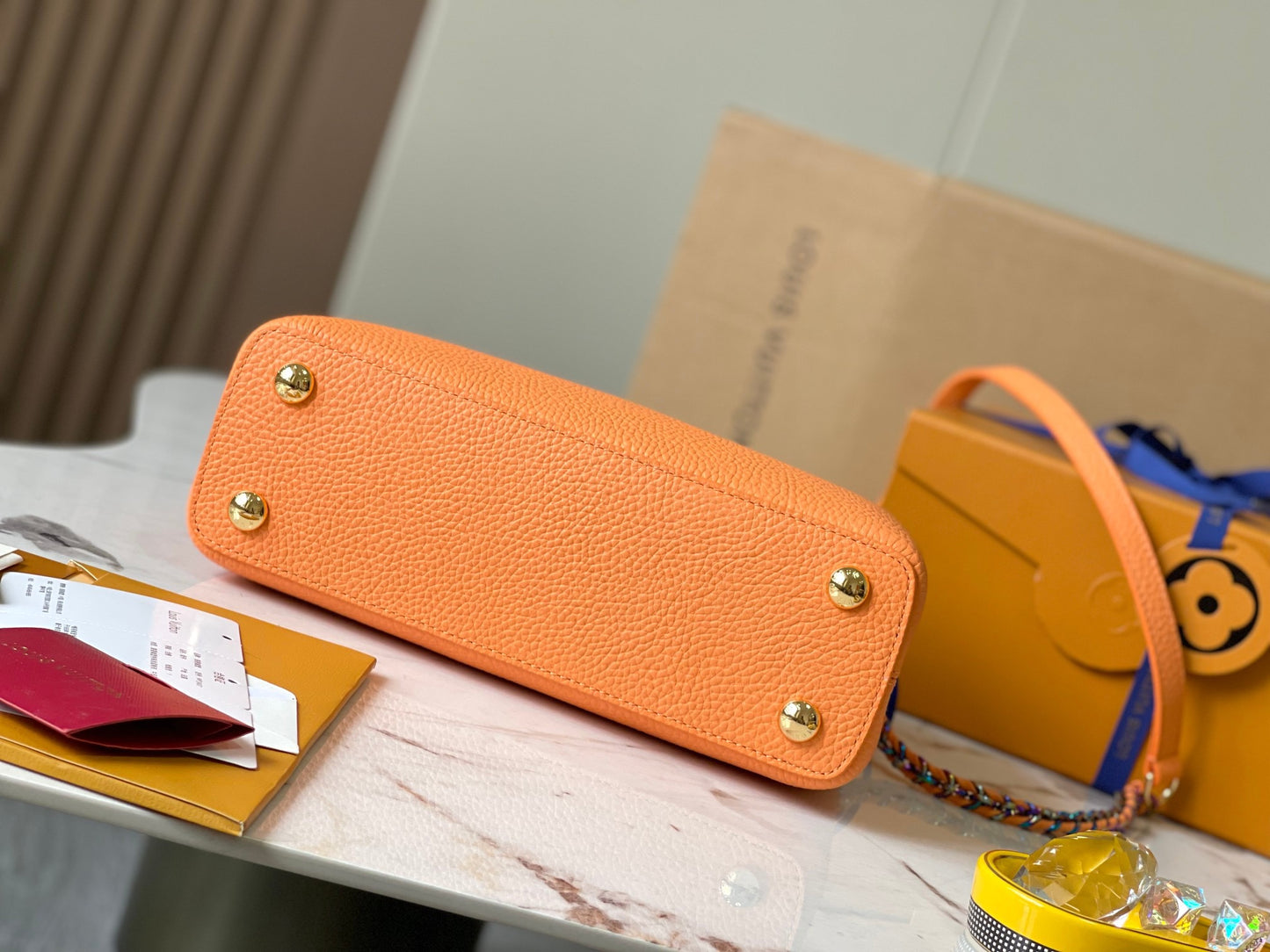 Louis Vuitton Capucines Small  Bag In Orange