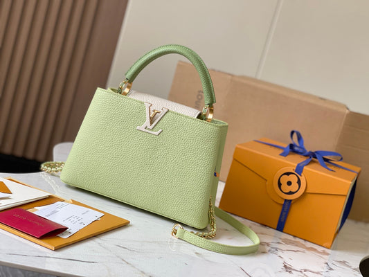 Louis Vuitton Capucines Small  Bag In Light Green