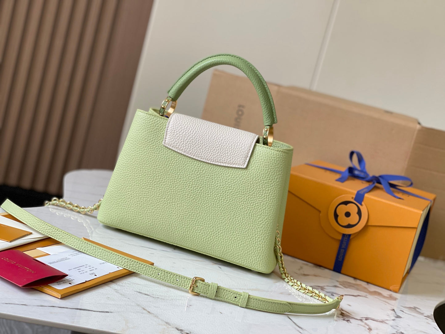 Louis Vuitton Capucines Small  Bag In Light Green