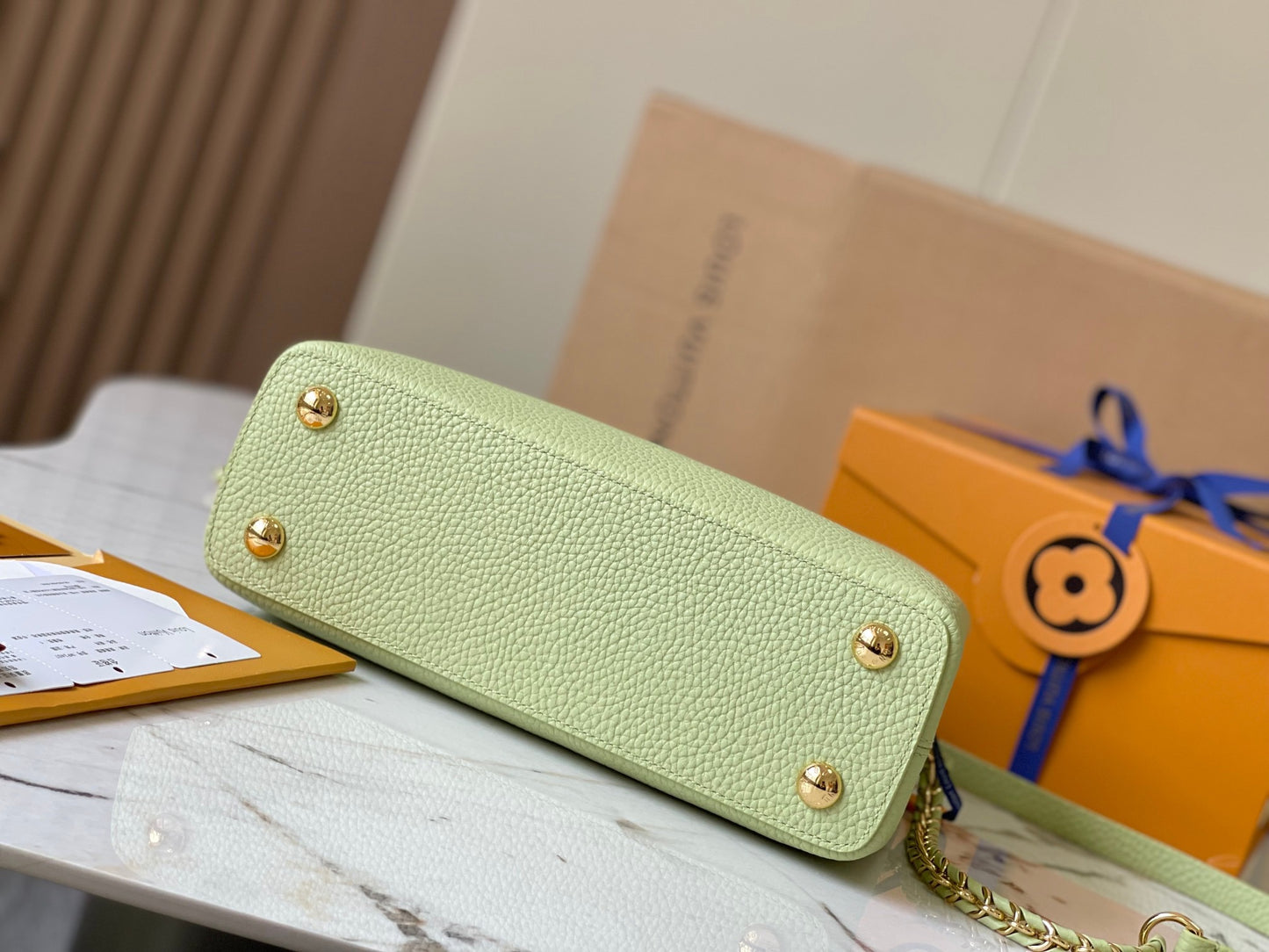 Louis Vuitton Capucines Small  Bag In Light Green